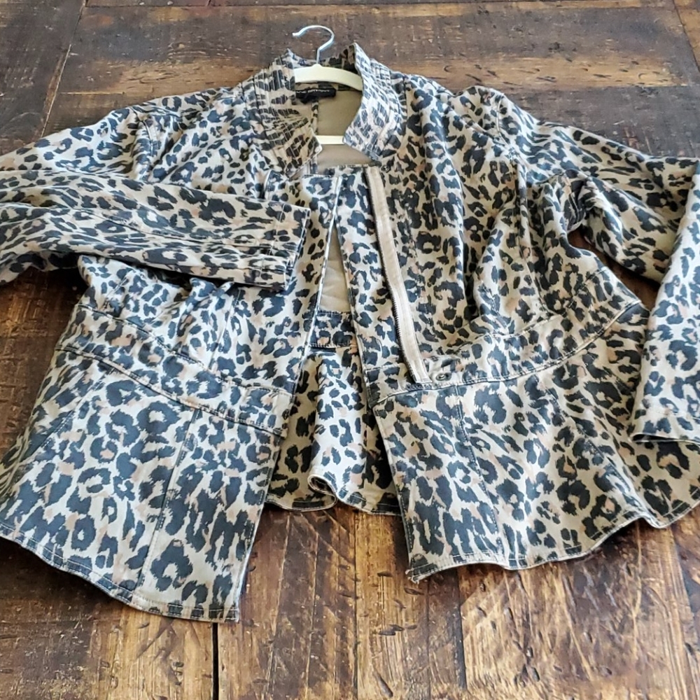 Lane Bryant Leopard Print Jacket in Tan and Black